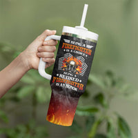 Retired Firefighter Tumbler With Handle Being A Retired Firefighter Is An Honor Retirement Gift - Wonder Print Shop