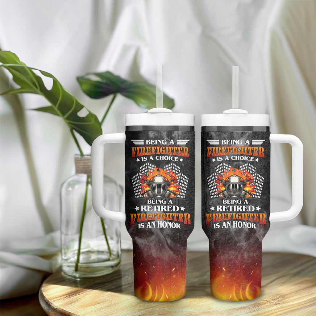 Retired Firefighter Tumbler With Handle Being A Retired Firefighter Is An Honor Retirement Gift - Wonder Print Shop