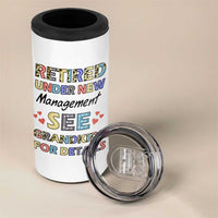 Funny Grandma Retirement 4 in 1 Can Cooler Tumbler Retired Under New Management See Grandkids For Details - Wonder Print Shop