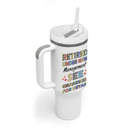 Funny Grandma Retirement Tumbler With Handle Retired Under New Management See Grandkids For Details - Wonder Print Shop