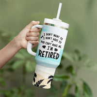 Retirement Gifts For Women Tumbler With Handle Not My Problem Anymore Beach Trip - Wonder Print Shop