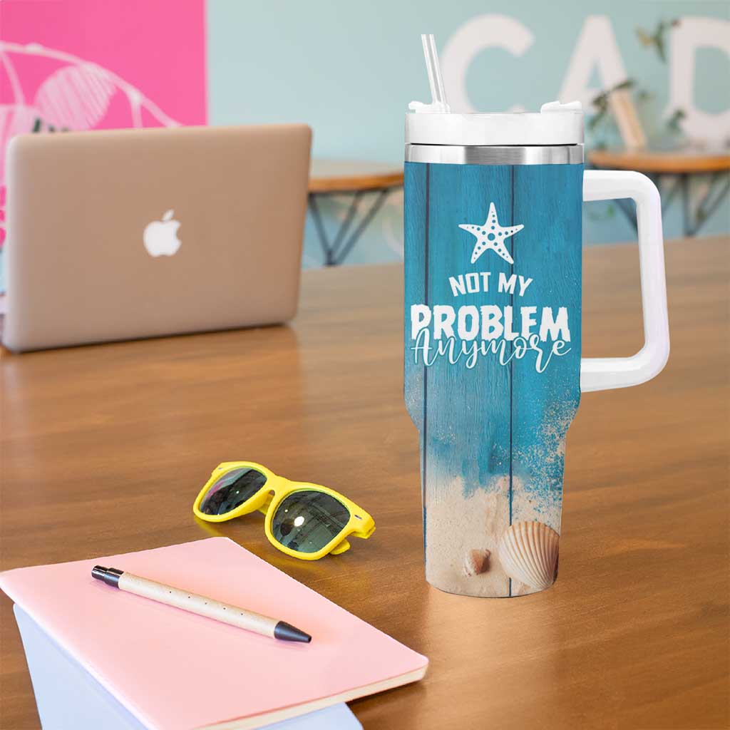 Happy Retirement Travel Tumbler With Handle You Can't Make Me I'm Retired Beach Lover - Wonder Print Shop