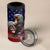 Personalized Eagle American Flag 4 in 1 Can Cooler Tumbler Custom Name Patriotic Gifts For Men