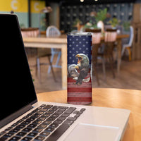 Personalized Eagle American Flag Skinny Tumbler Custom Name Patriotic Gifts For Men