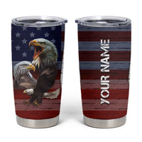 Personalized Eagle American Flag Tumbler Cup Custom Name Patriotic Gifts For Men