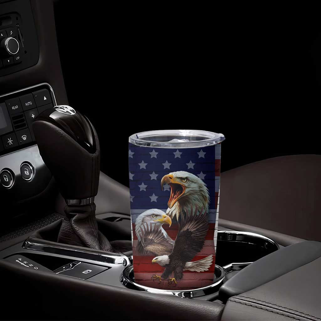 Personalized Eagle American Flag Tumbler Cup Custom Name Patriotic Gifts For Men