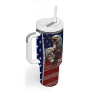 Personalized Eagle American Flag Tumbler With Handle Custom Name Patriotic Gifts For Men