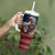 Personalized Eagle American Flag Tumbler With Handle Custom Name Patriotic Gifts For Men