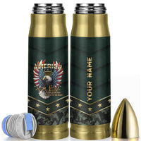 Personalized American Patriot Bullet Tumbler Custom Name Land Of The Free Because Of The Brave