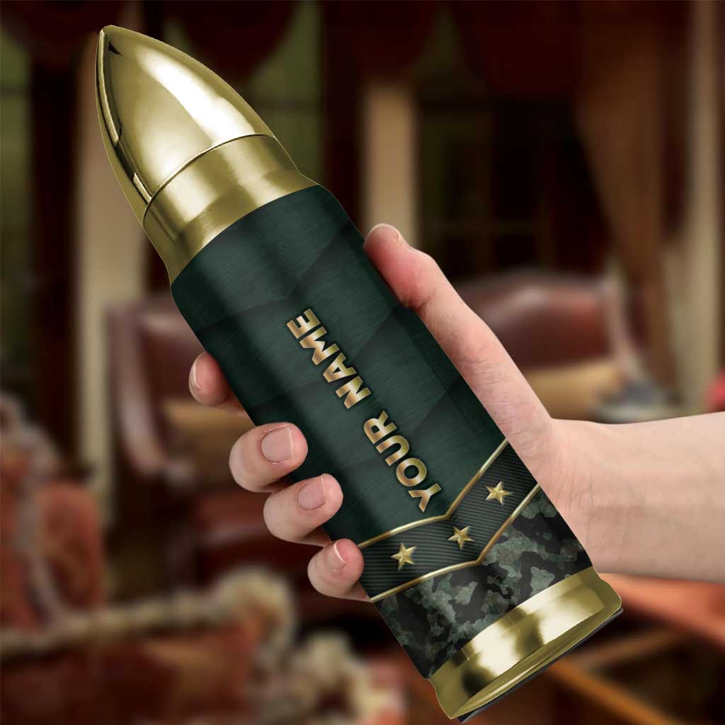 Personalized American Patriot Bullet Tumbler Custom Name Land Of The Free Because Of The Brave