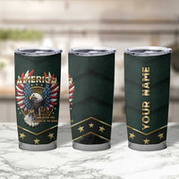Personalized American Patriot Tumbler Cup Custom Name Land Of The Free Because Of The Brave