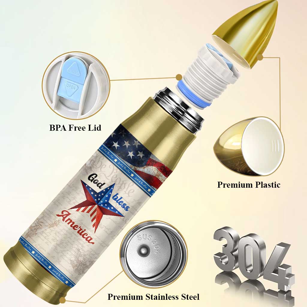 American Patriot Christian Bullet Tumbler God Bless America