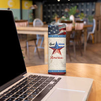 American Patriot Christian Skinny Tumbler God Bless America