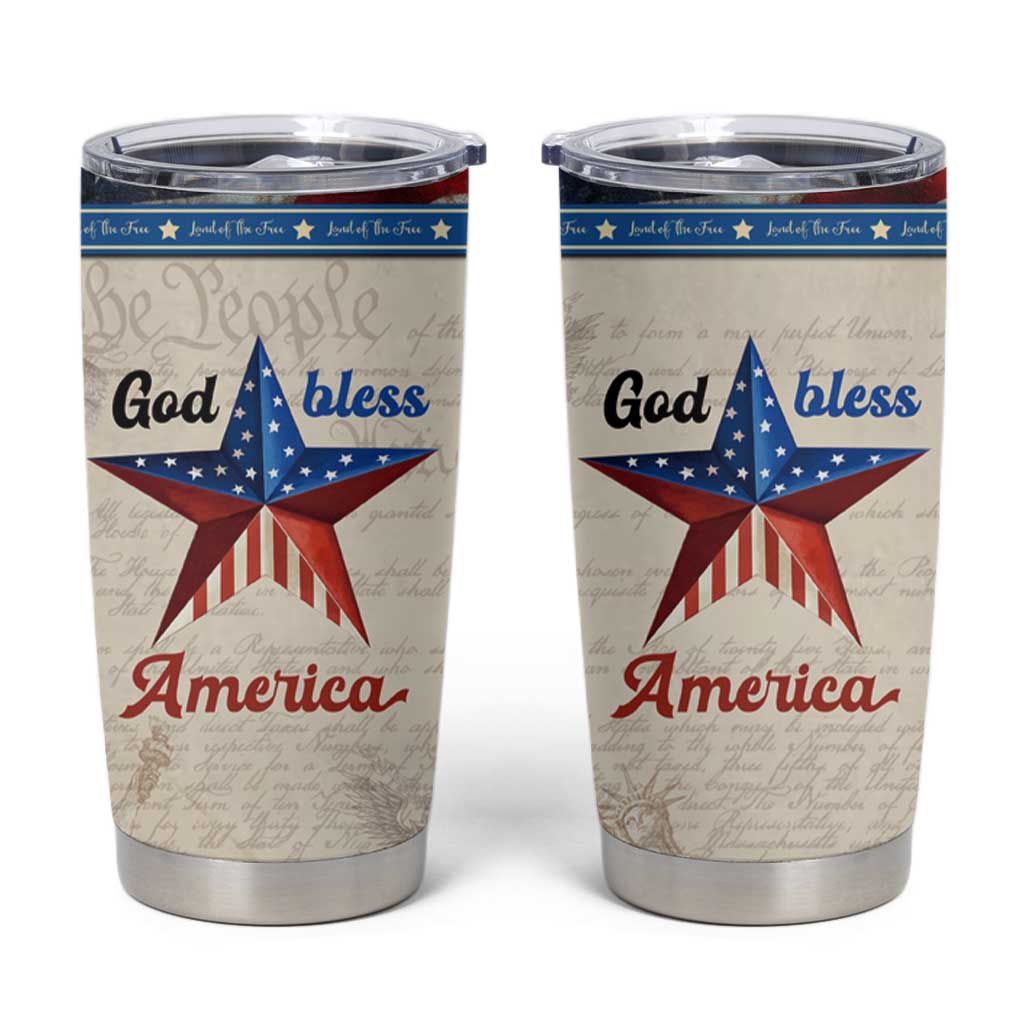 American Patriot Christian Tumbler Cup God Bless America