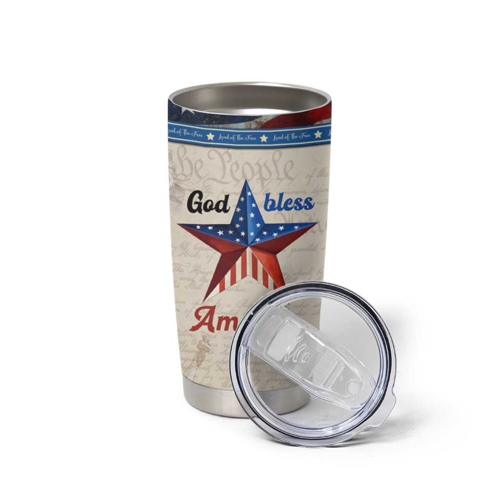 American Patriot Christian Tumbler Cup God Bless America