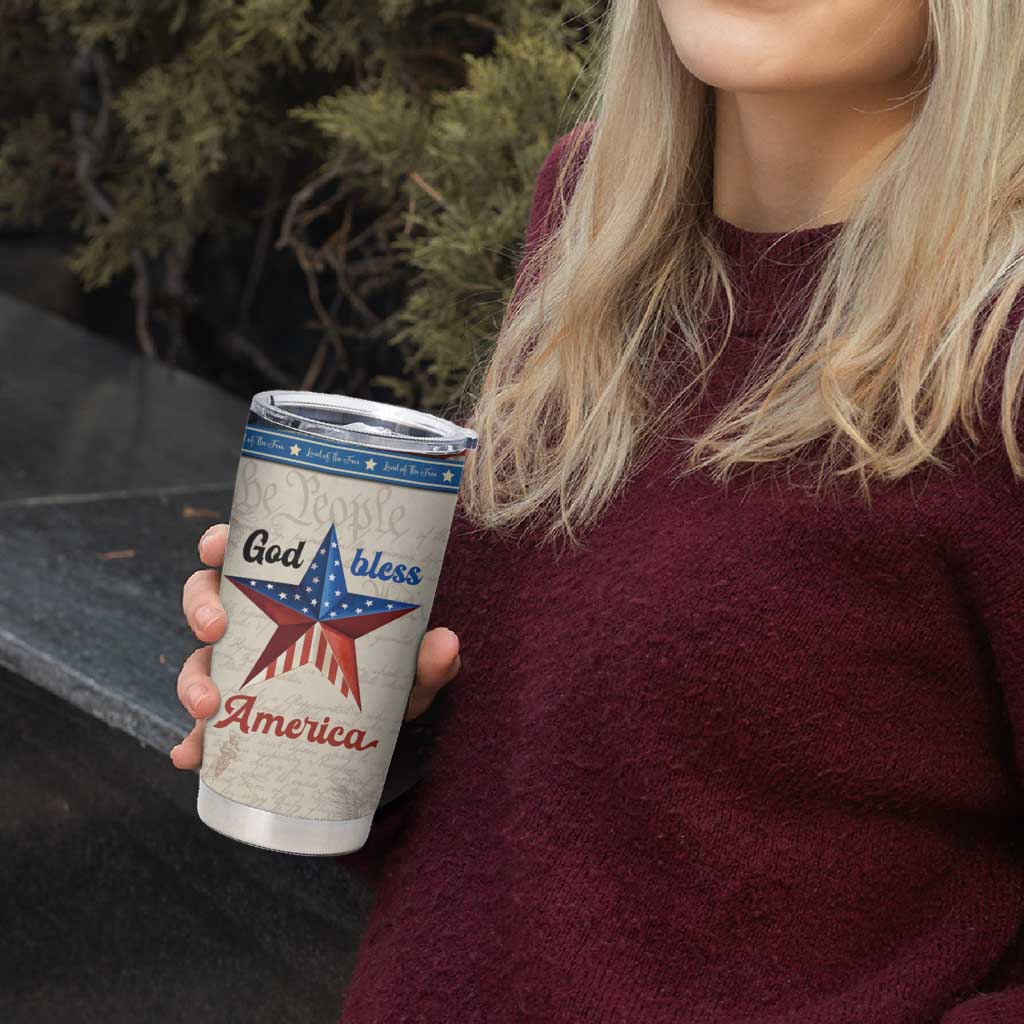 American Patriot Christian Tumbler Cup God Bless America