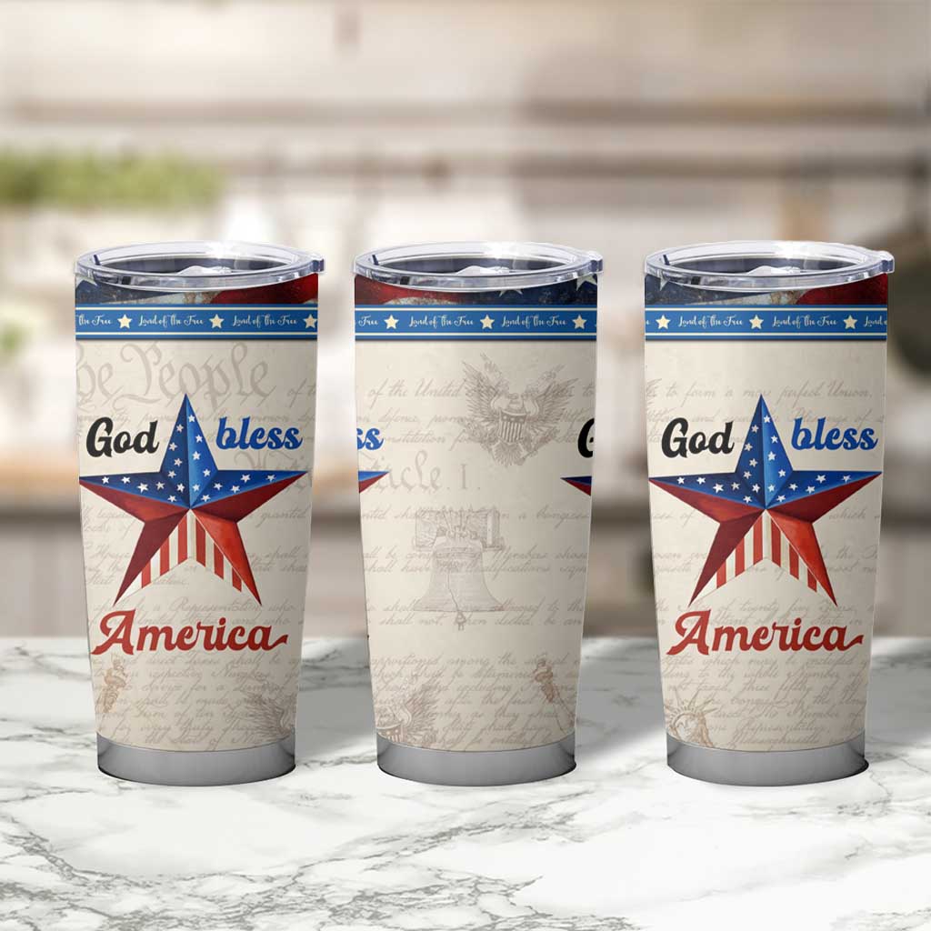 American Patriot Christian Tumbler Cup God Bless America