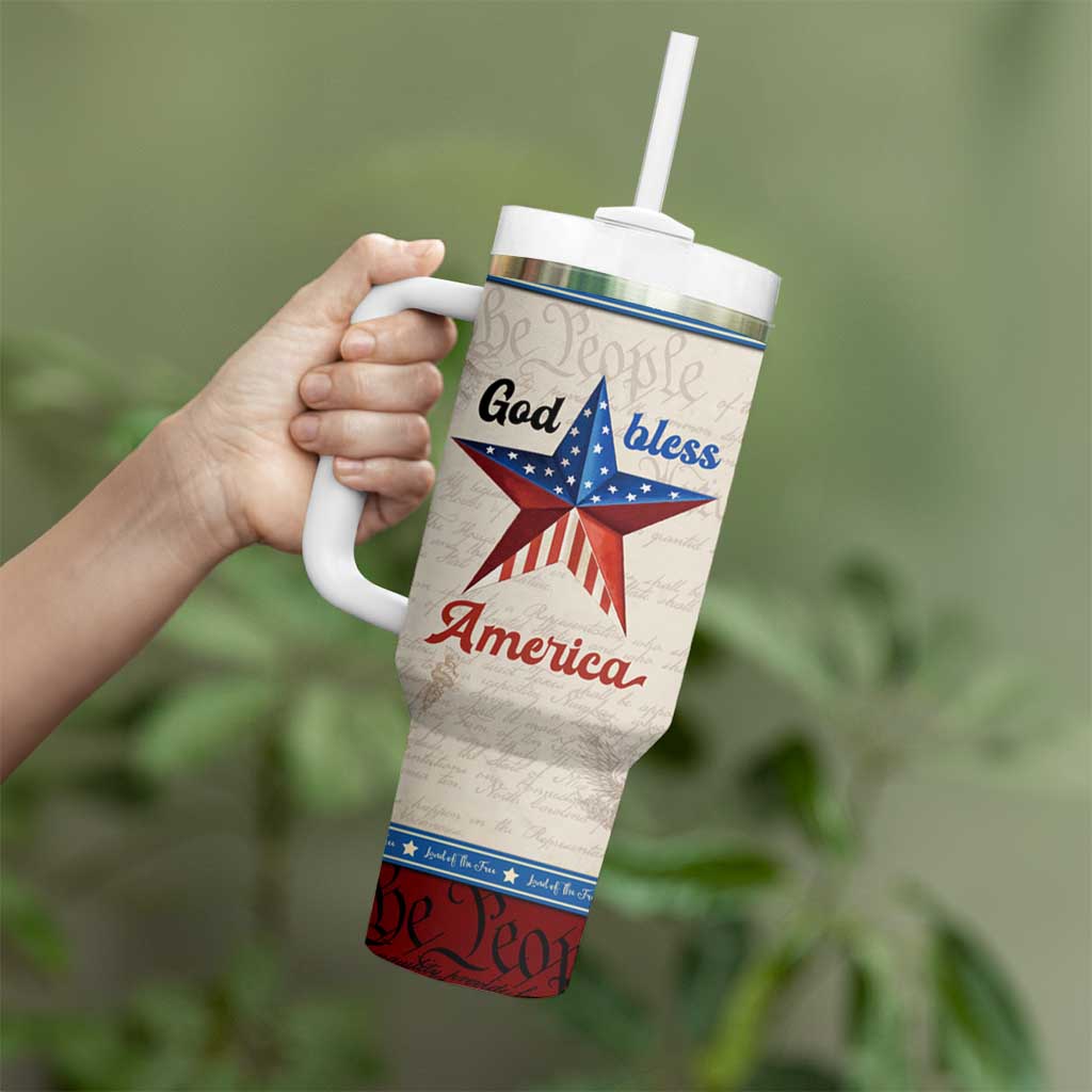 American Patriot Christian Tumbler With Handle God Bless America