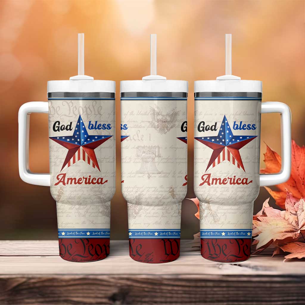 American Patriot Christian Tumbler With Handle God Bless America