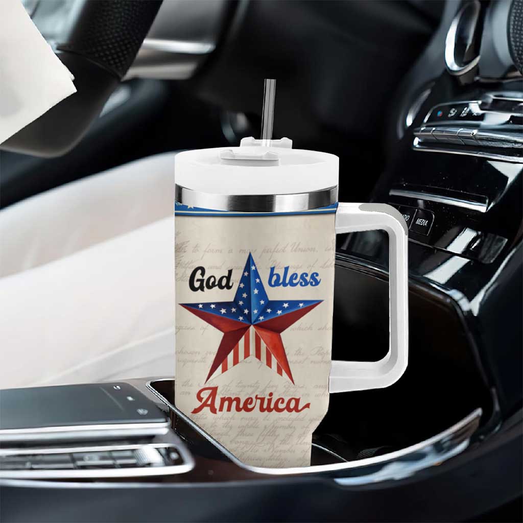 American Patriot Christian Tumbler With Handle God Bless America