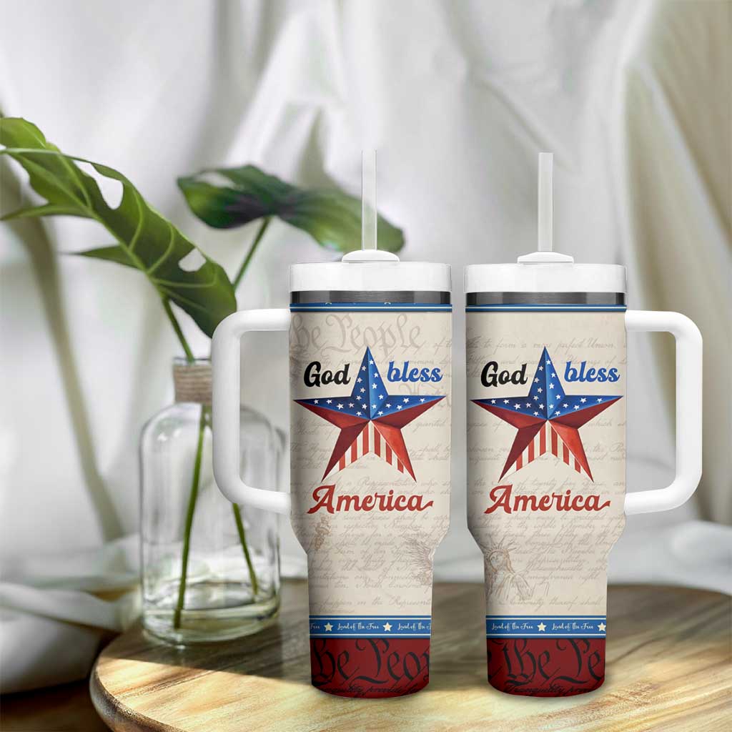 American Patriot Christian Tumbler With Handle God Bless America