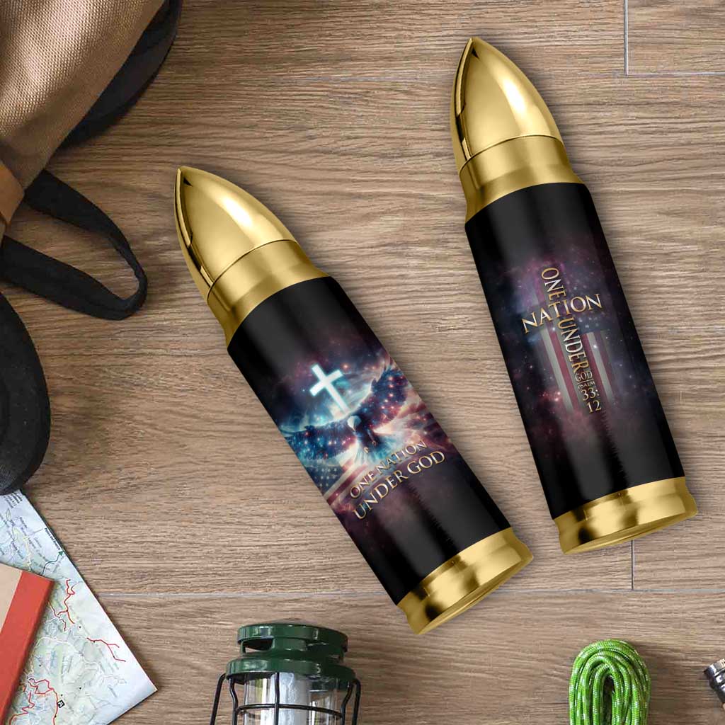 American Patriot Christian Bullet Tumbler One Nation Under God