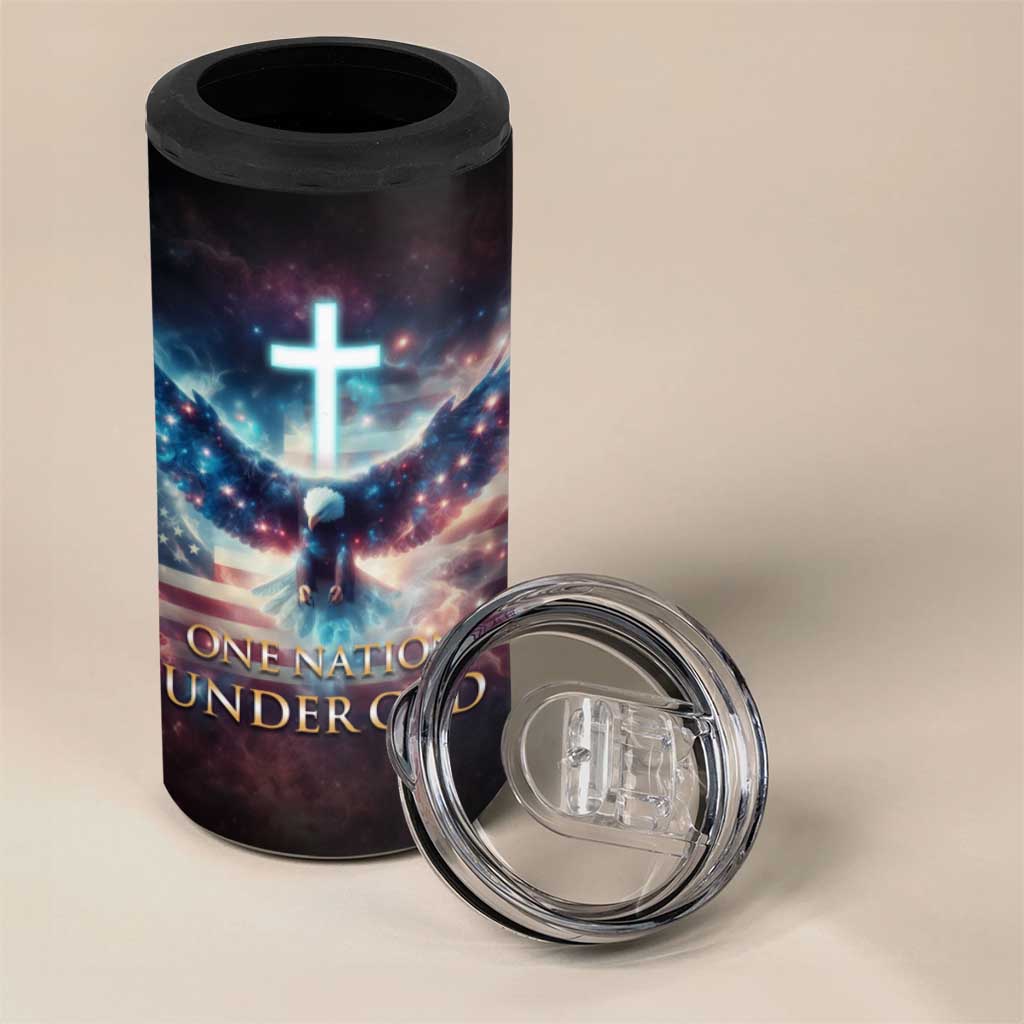 American Patriot Christian 4 in 1 Can Cooler Tumbler One Nation Under God