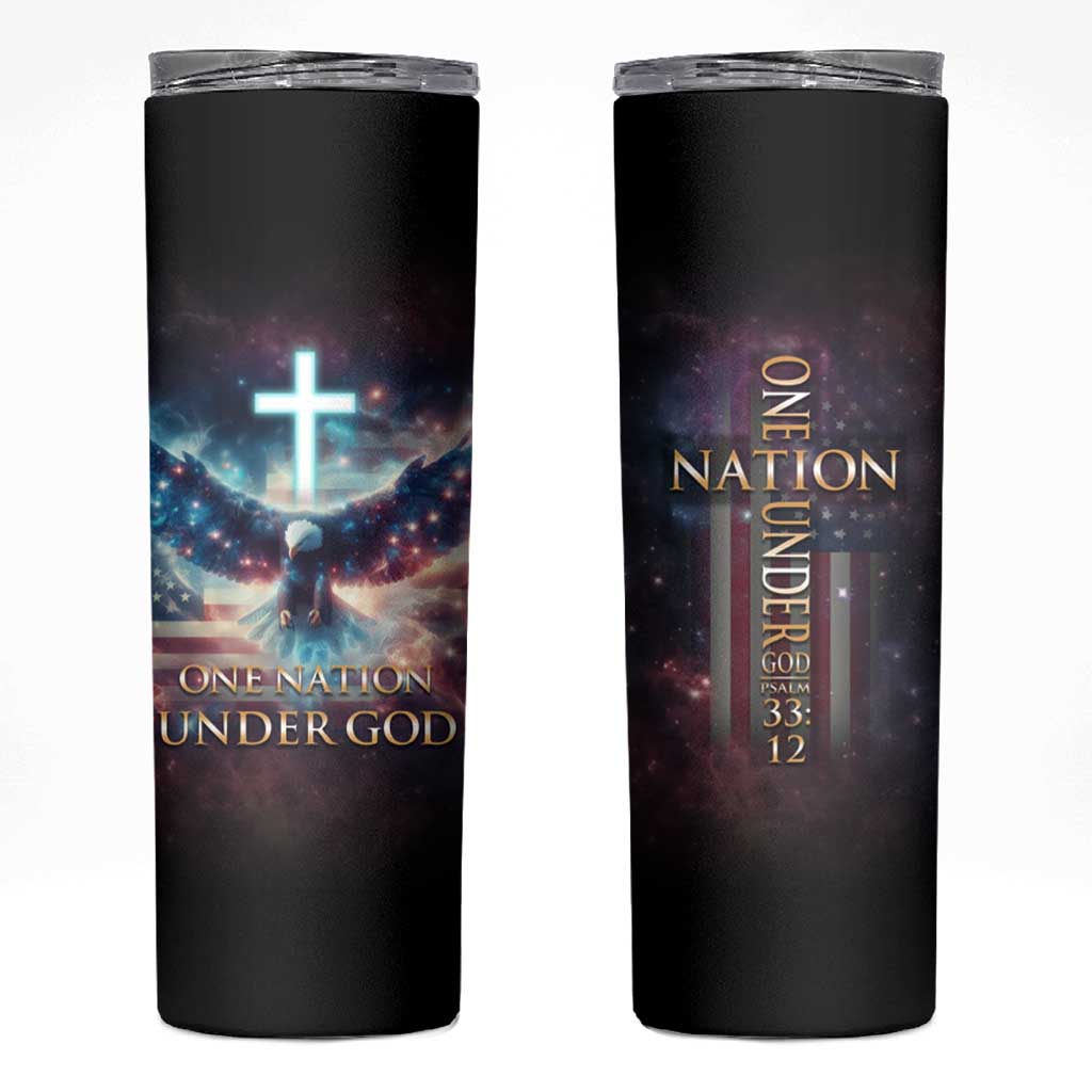 American Patriot Christian Skinny Tumbler One Nation Under God