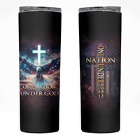 American Patriot Christian Skinny Tumbler One Nation Under God