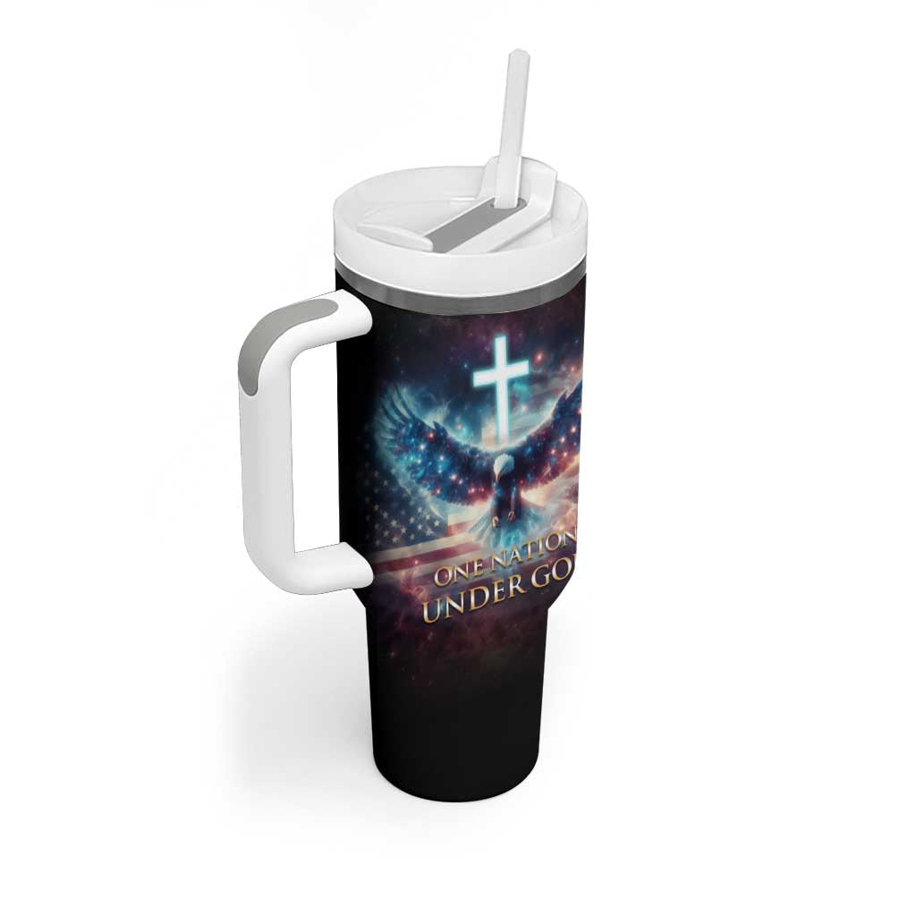 American Patriot Christian Tumbler With Handle One Nation Under God