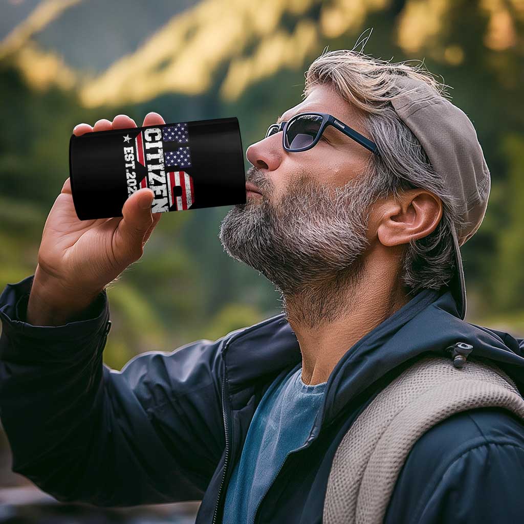 American Patriot 4 in 1 Can Cooler Tumbler US Citizen Est 2025 Proud To Be American