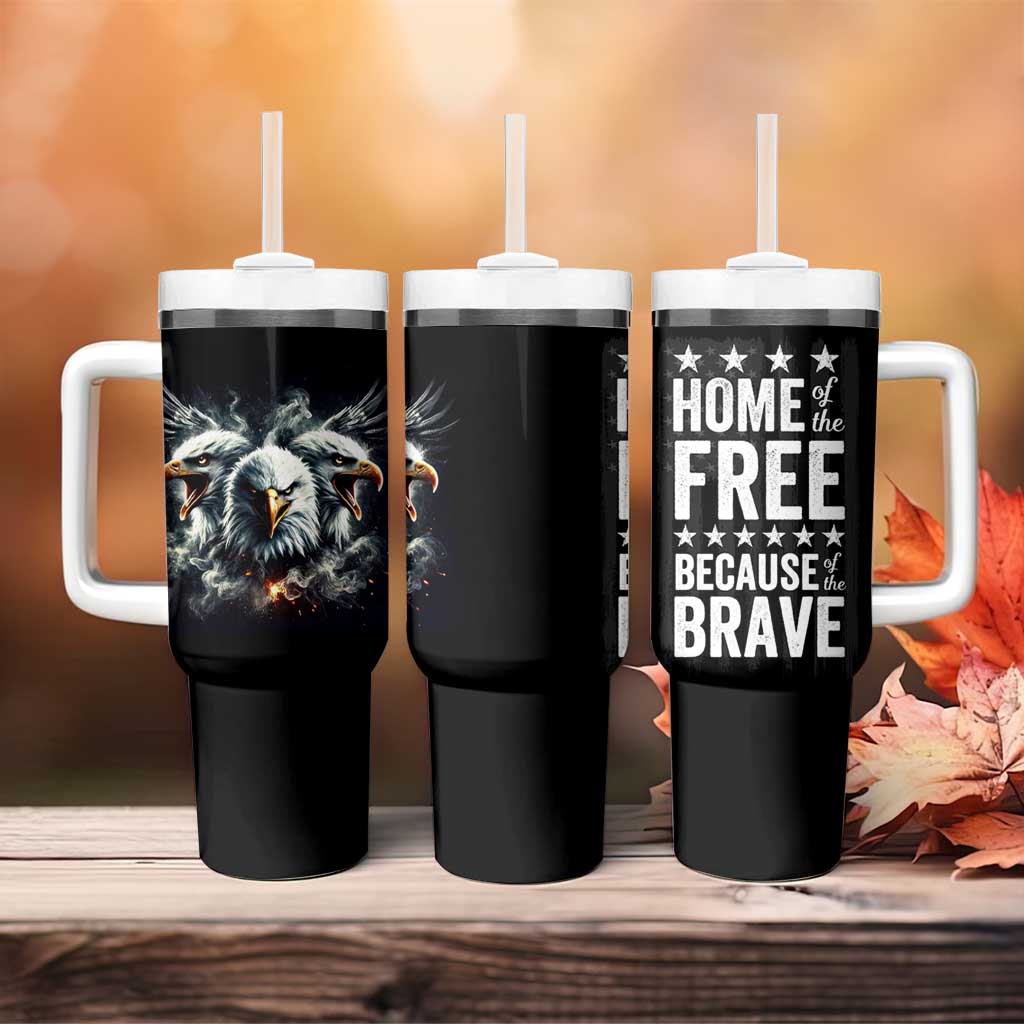 American Patriot Tumbler With Handle Home Of The Free Because Of The Brave