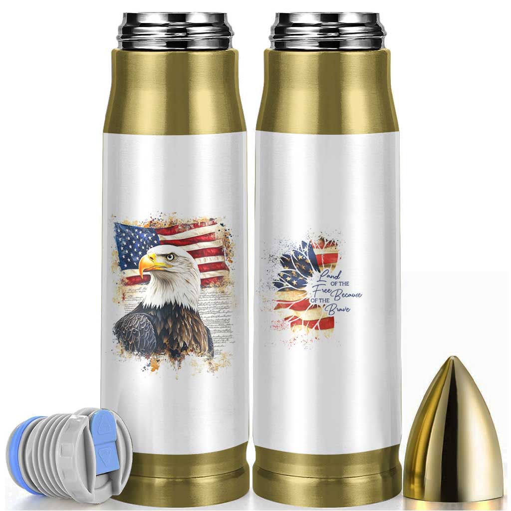 American Patriot Bullet Tumbler Land Of The Free Because Of The Brave