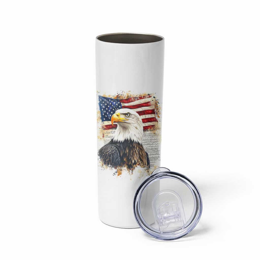 American Patriot Skinny Tumbler Land Of The Free Because Of The Brave