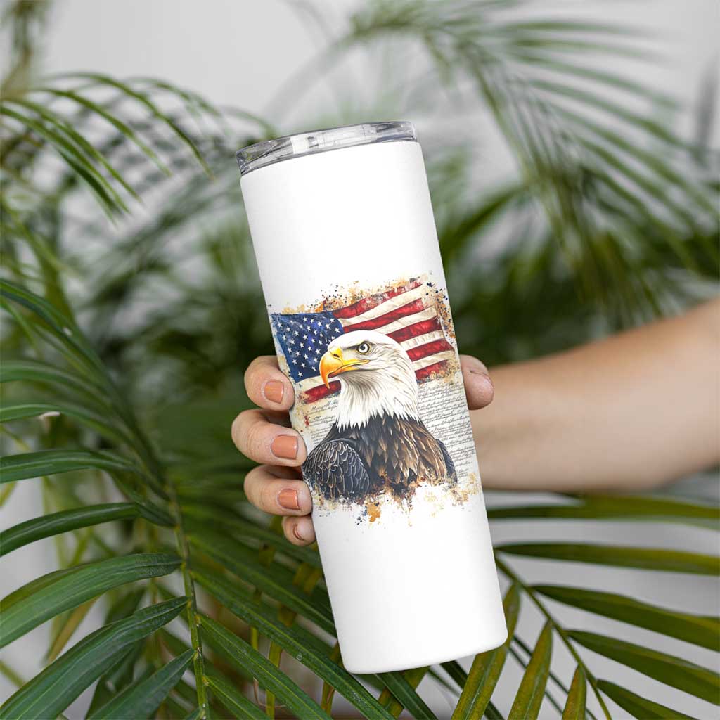 American Patriot Skinny Tumbler Land Of The Free Because Of The Brave