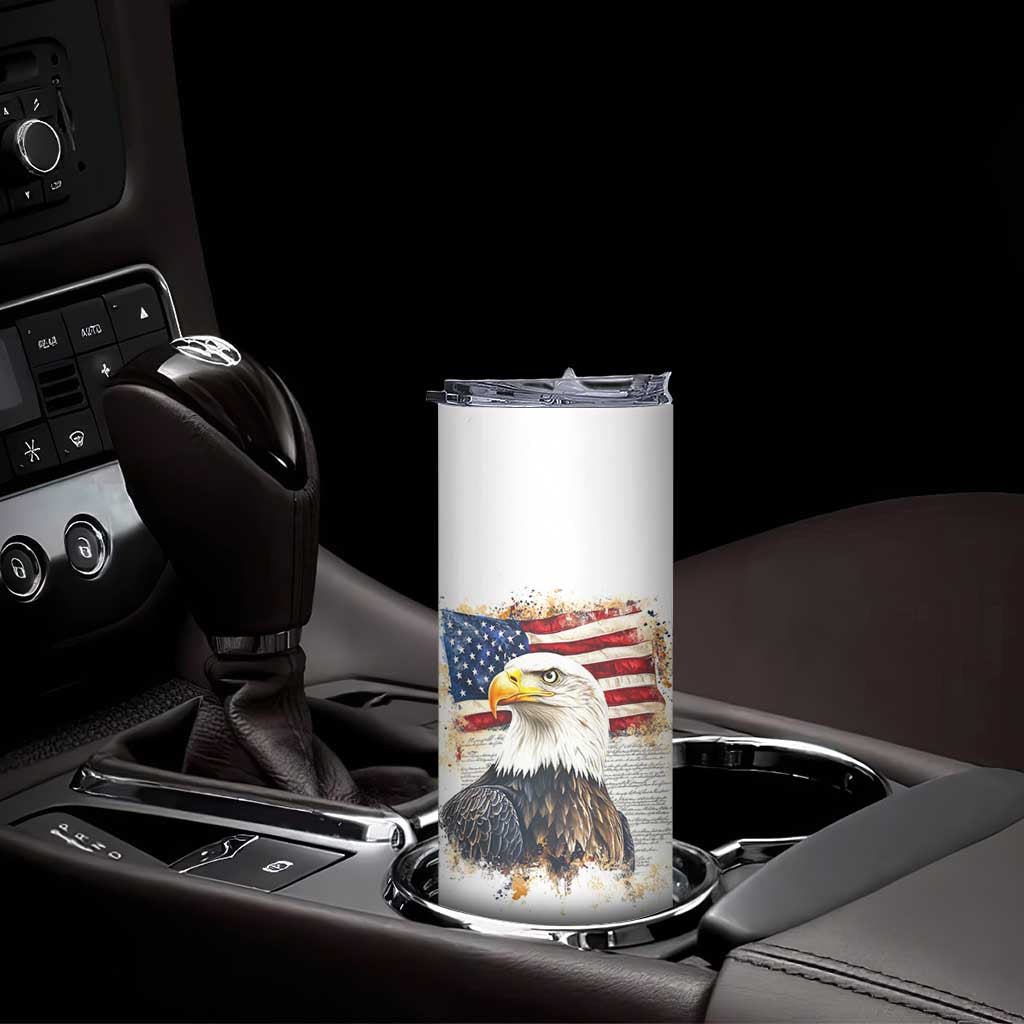 American Patriot Skinny Tumbler Land Of The Free Because Of The Brave
