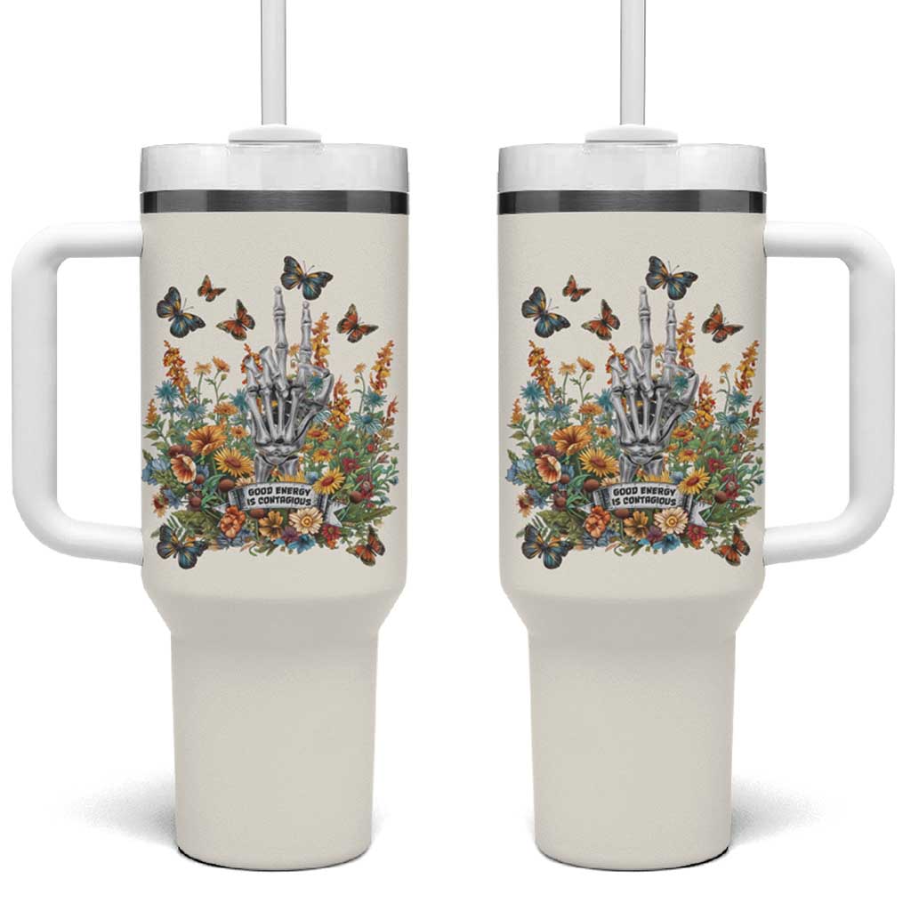 Good Energy Is Contagious Tumbler With Handle - Wonder Print Shop