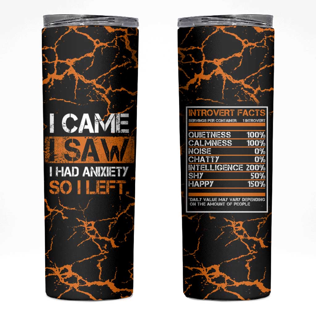 Funny Introvert Skinny Tumbler I Came I Saw I Had Anxiety So I Left - Wonder Print Shop