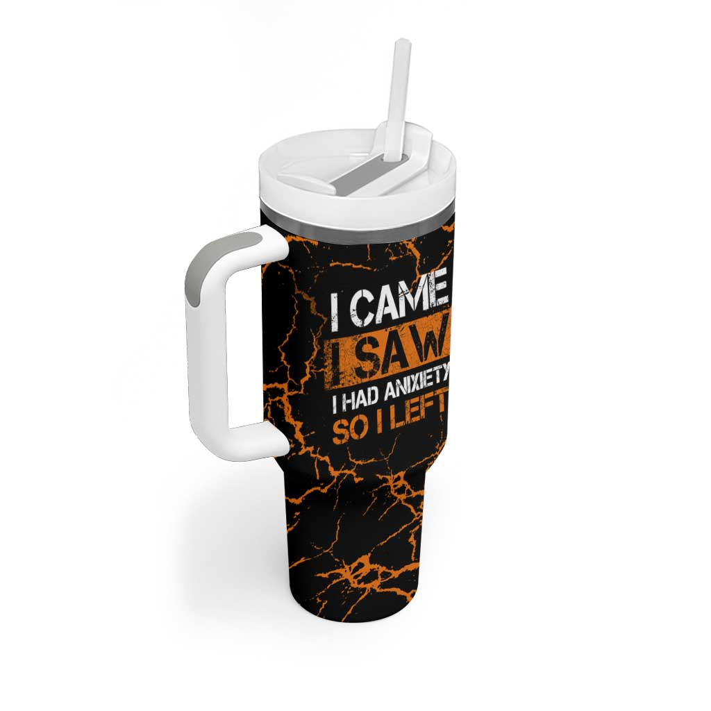 Funny Introvert Tumbler With Handle I Came I Saw I Had Anxiety So I Left - Wonder Print Shop