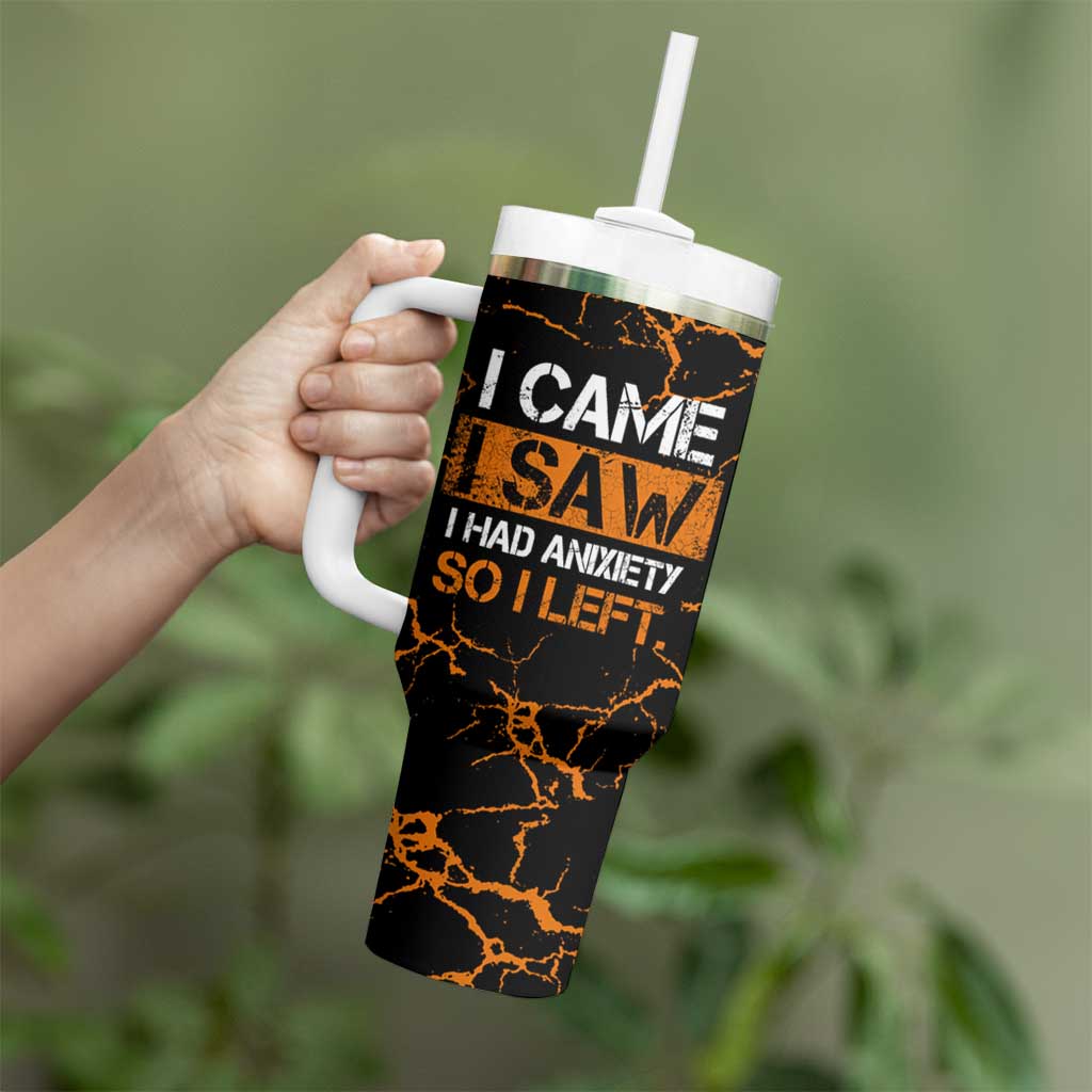 Funny Introvert Tumbler With Handle I Came I Saw I Had Anxiety So I Left - Wonder Print Shop