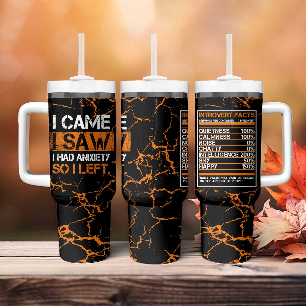 Funny Introvert Tumbler With Handle I Came I Saw I Had Anxiety So I Left - Wonder Print Shop