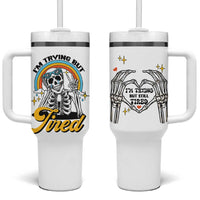 Funny I'm Trying But Tired Tumbler With Handle - Wonder Print Shop