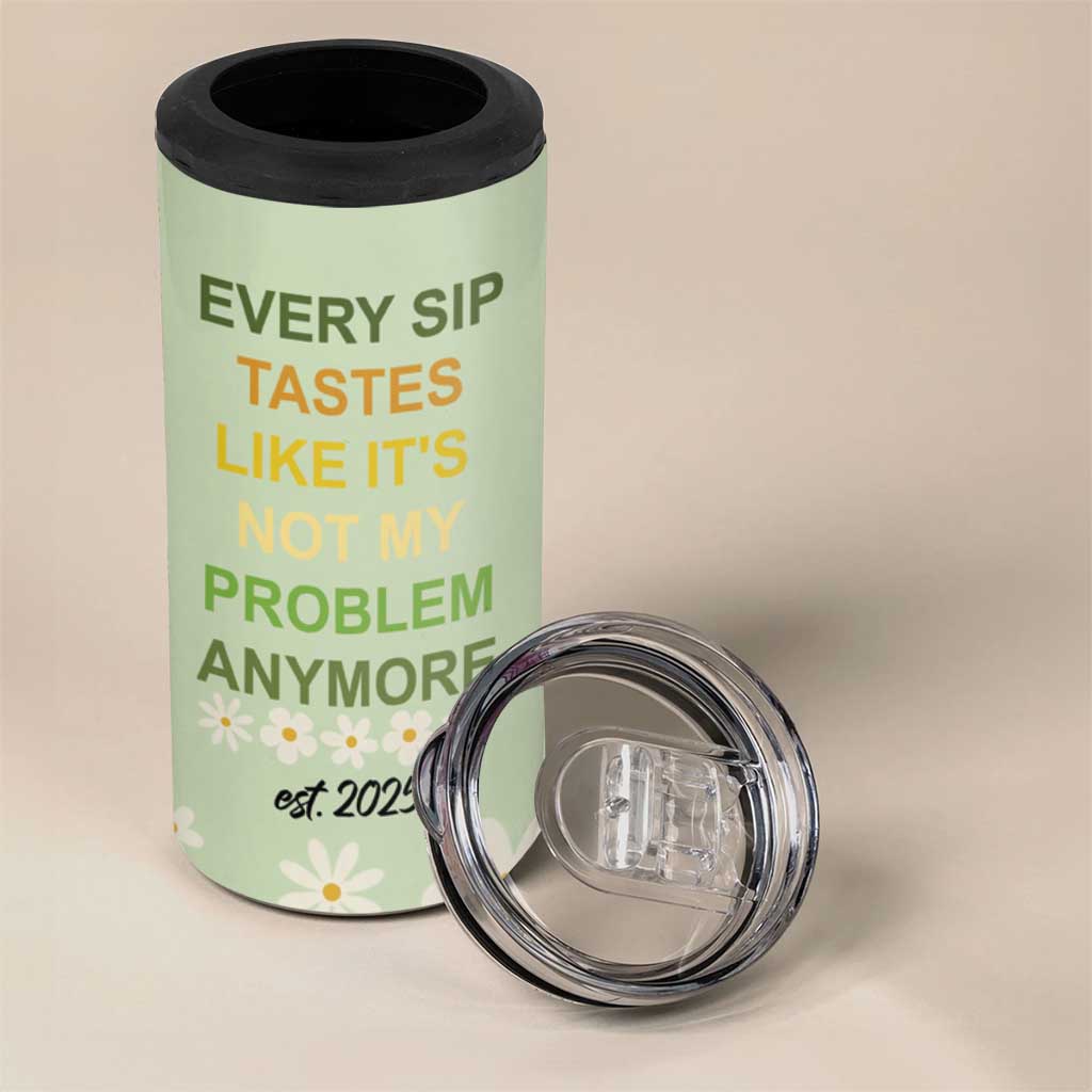 Personalized Retirement Gifts 4 in 1 Can Cooler Tumbler Custom Name Retired 2025 Every Sip Tastes Like It's Not My Problem Anymore