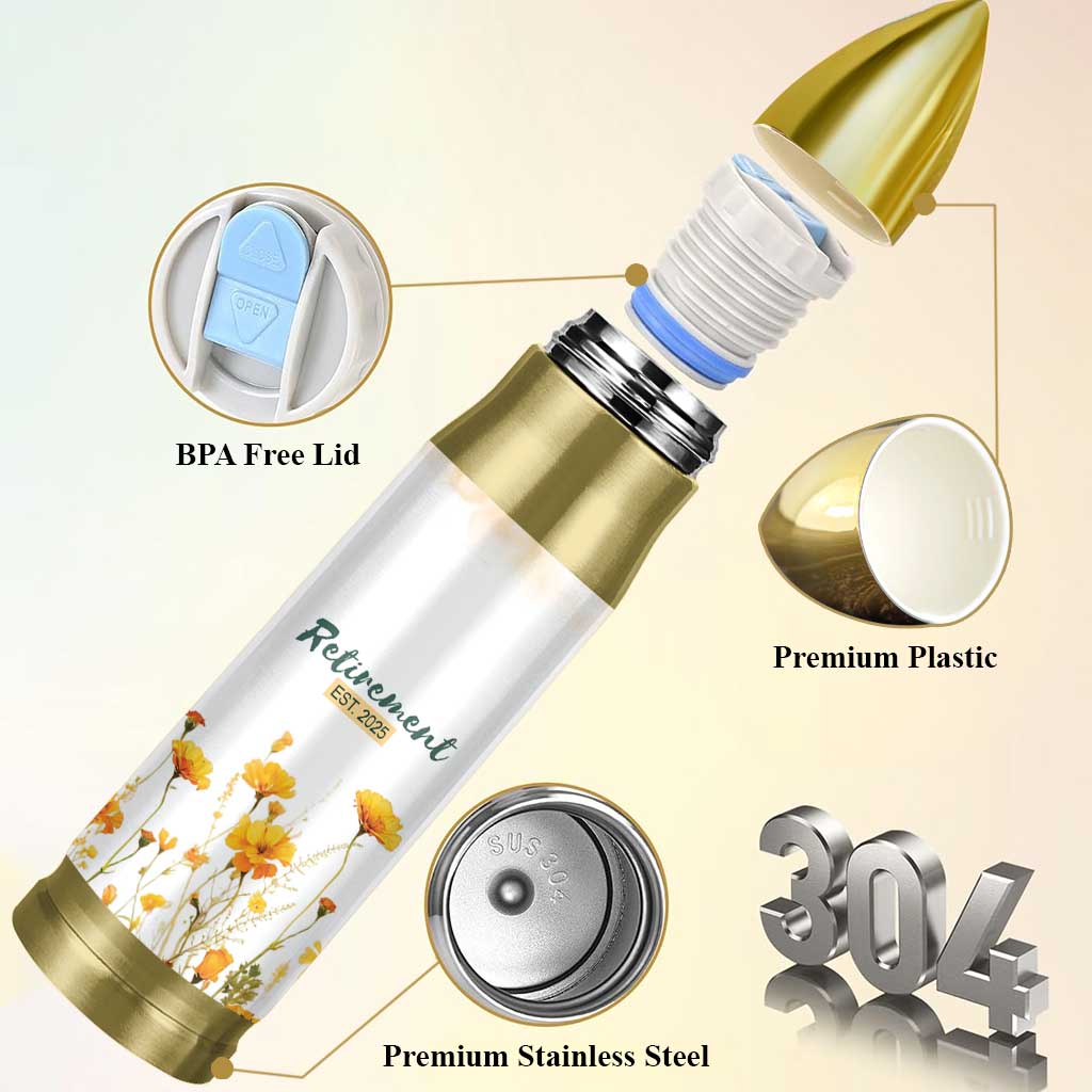 Personalized Retirement Gifts For Women Bullet Tumbler Custom Name Retired 2025 Not My Problem Anymore