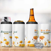 Personalized Retirement Gifts For Women 4 in 1 Can Cooler Tumbler Custom Name Retired 2025 Not My Problem Anymore