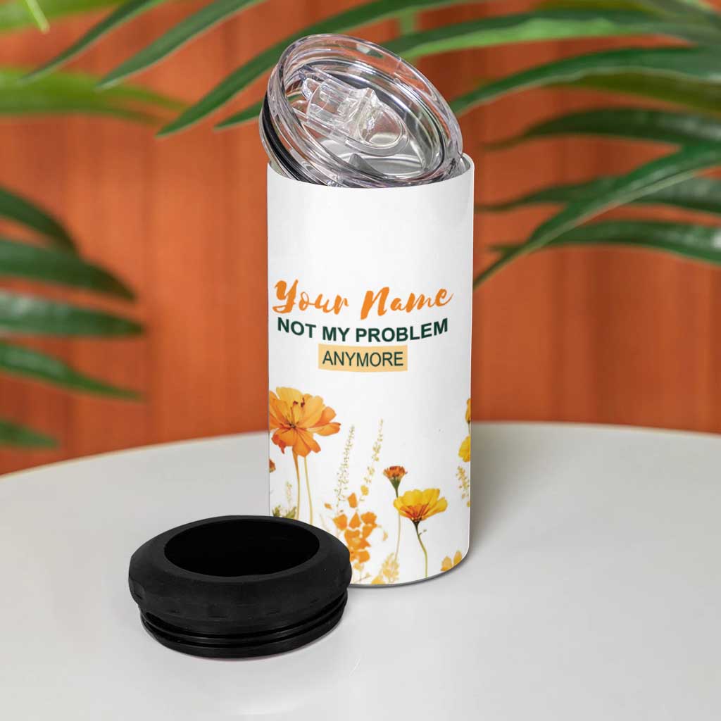 Personalized Retirement Gifts For Women 4 in 1 Can Cooler Tumbler Custom Name Retired 2025 Not My Problem Anymore