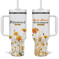 Personalized Retirement Gifts For Women Tumbler With Handle Custom Name Retired 2025 Not My Problem Anymore