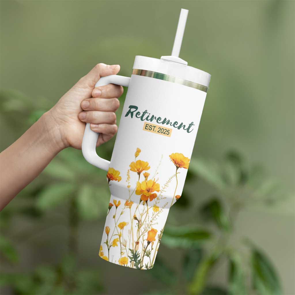 Personalized Retirement Gifts For Women Tumbler With Handle Custom Name Retired 2025 Not My Problem Anymore