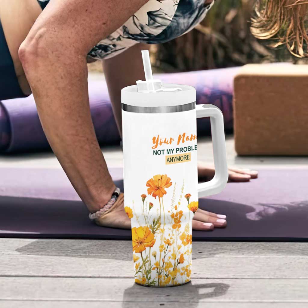 Personalized Retirement Gifts For Women Tumbler With Handle Custom Name Retired 2025 Not My Problem Anymore
