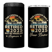 Personalized Retirement Gifts 4 in 1 Can Cooler Tumbler Custom Name Vintage The Legend Has Retired Est 2025